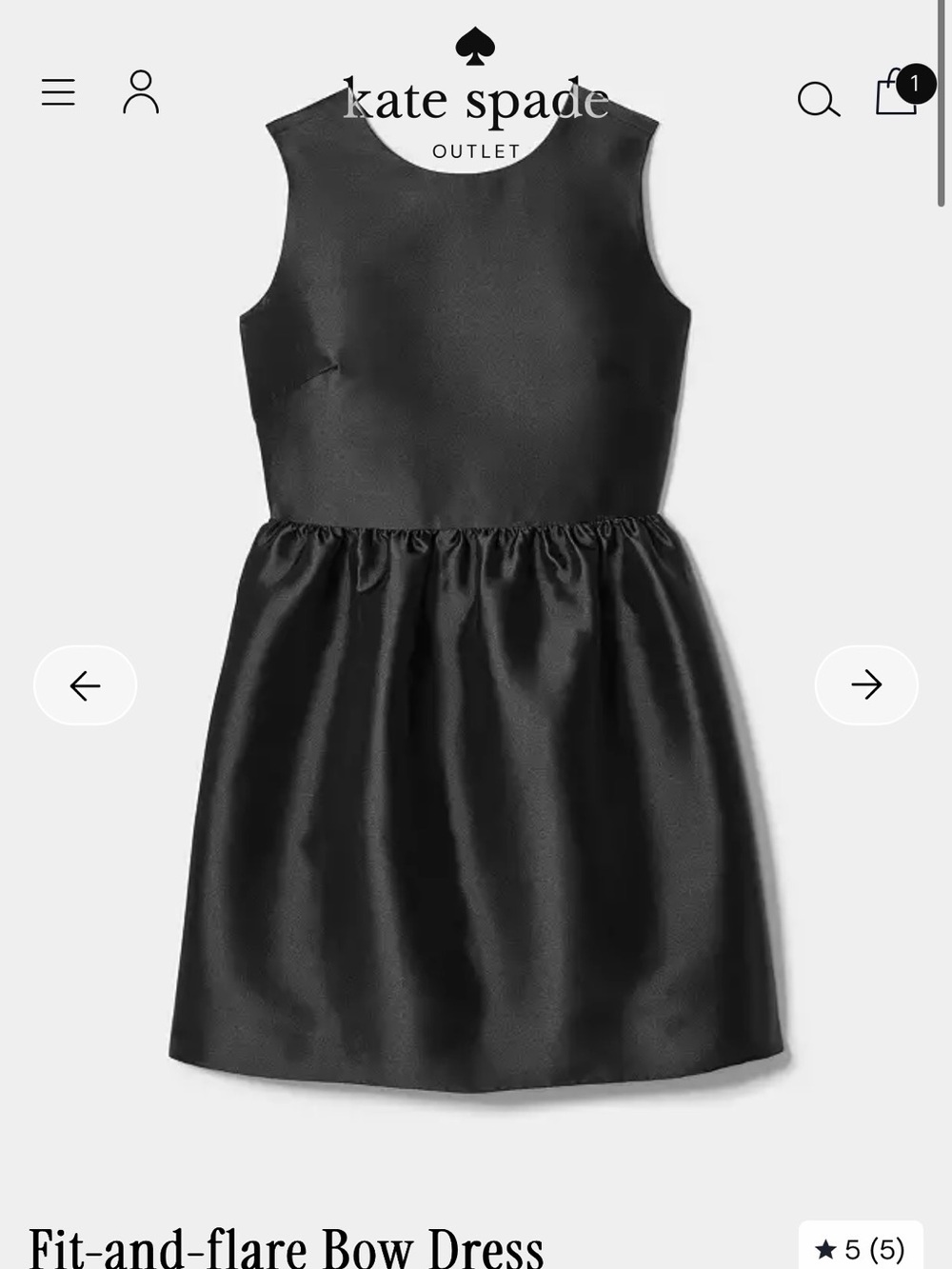 kate spade Black Fit-and-Flare Bow Kids Dress